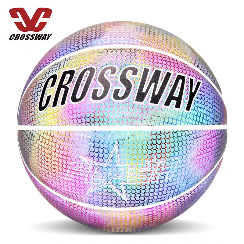 Holographic Glow Basketball – Wear-Resistant Night Light Ball with Bag