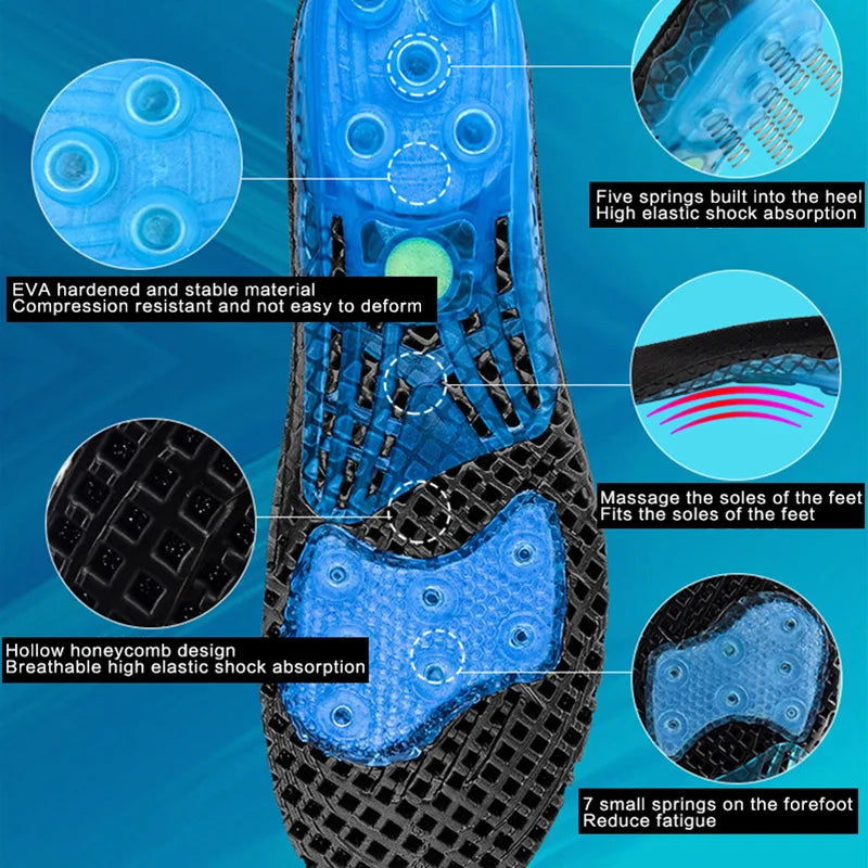 Running & Basketball Silicone Insoles – EVA Shock-Absorbing Shoe Pads