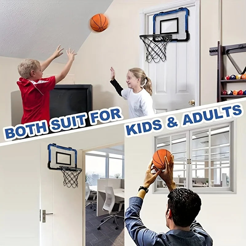 Mini Indoor Basketball Hoop – Over Door Set with Balls for Kids & Adults