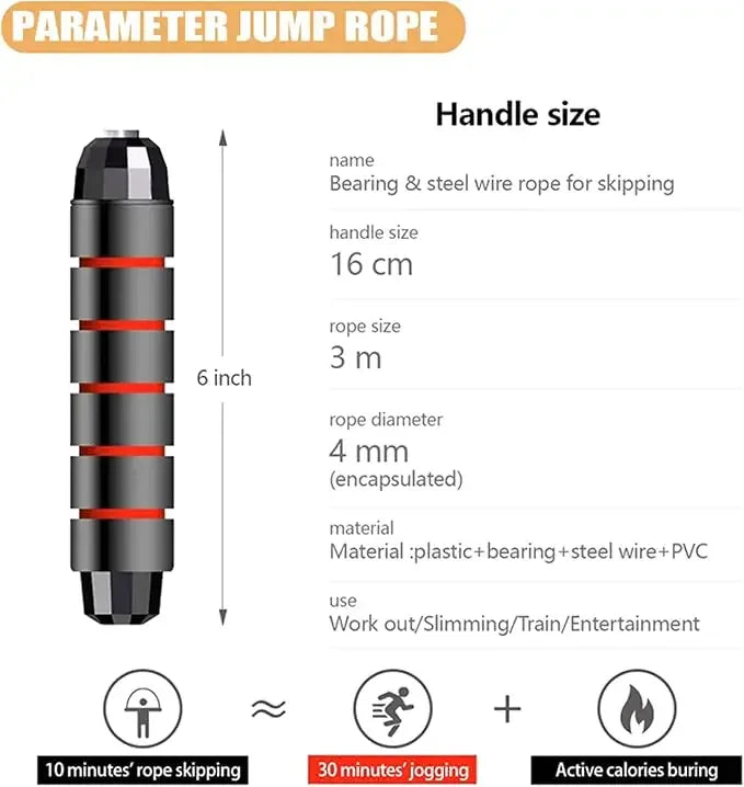 2.8/3m Jump Rope – Fast Steel Wire for Crossfit, Boxing & Fitness