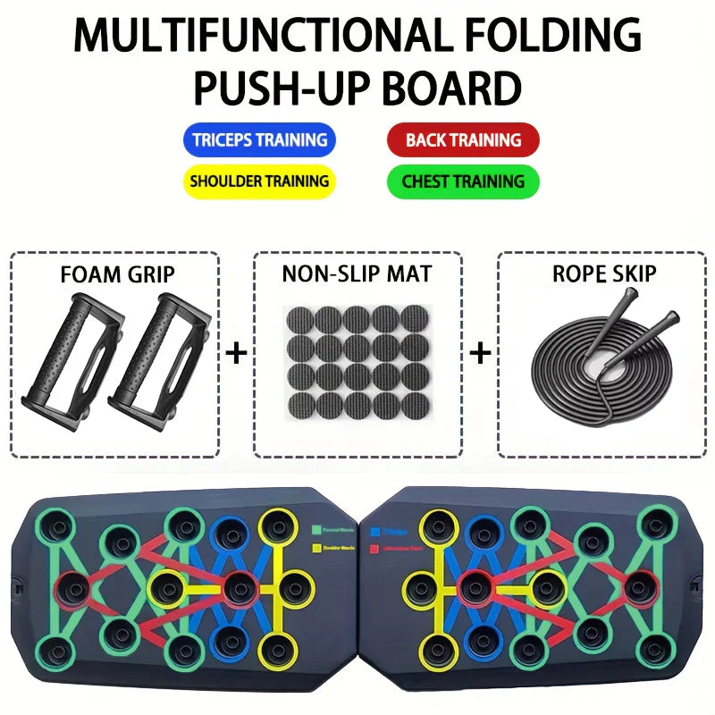 Portable Foldable Push-Up Board – Multifunctional Bar for Chest, Arms & Back