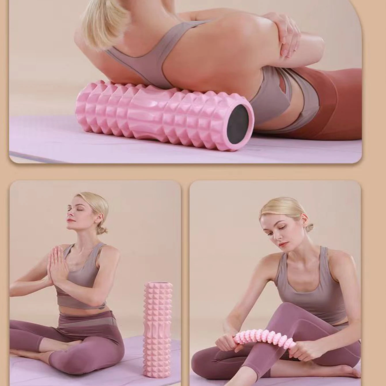 45cm Yoga Foam Roller & Block Set – Pilates & Fitness Massage Tools