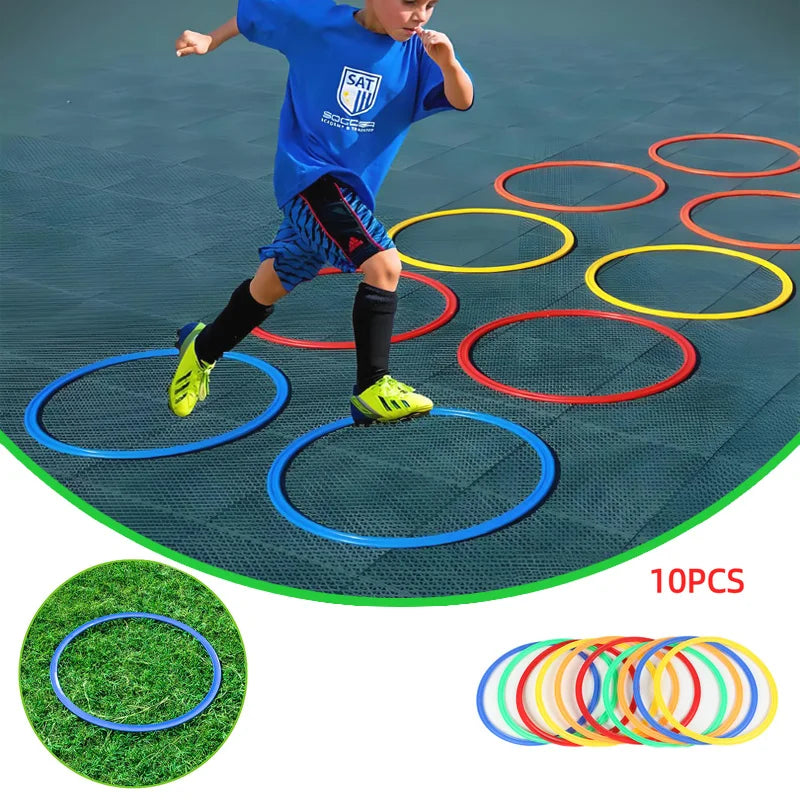 10pcs Agility Training Rings – Portable Football & Soccer Speed Drills