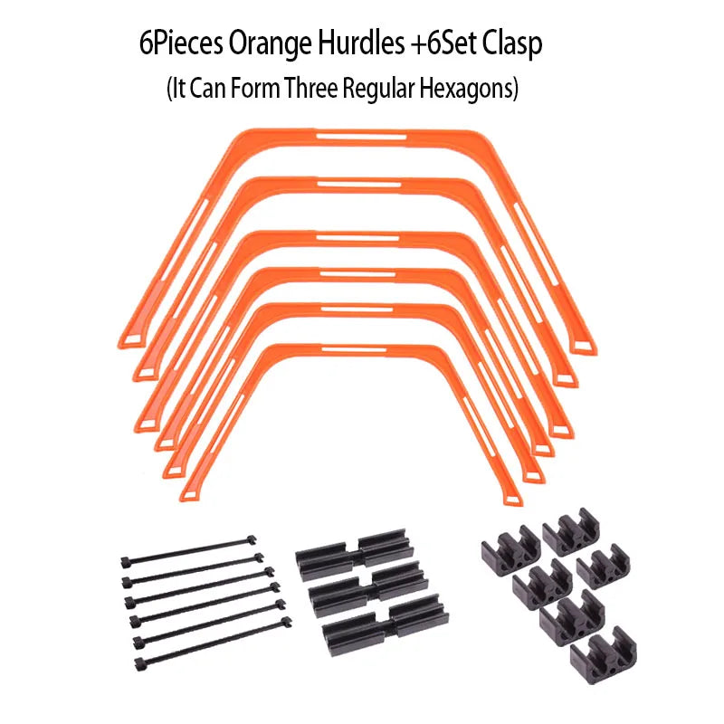 6pcs Agility Training Rings – Foldable Soccer Footwork & Hex Hurdles