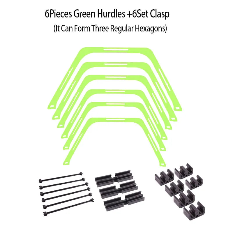 6pcs Agility Training Rings – Foldable Soccer Footwork & Hex Hurdles