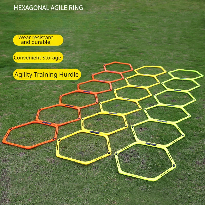 6pcs Agility Training Rings – Foldable Soccer Footwork & Hex Hurdles
