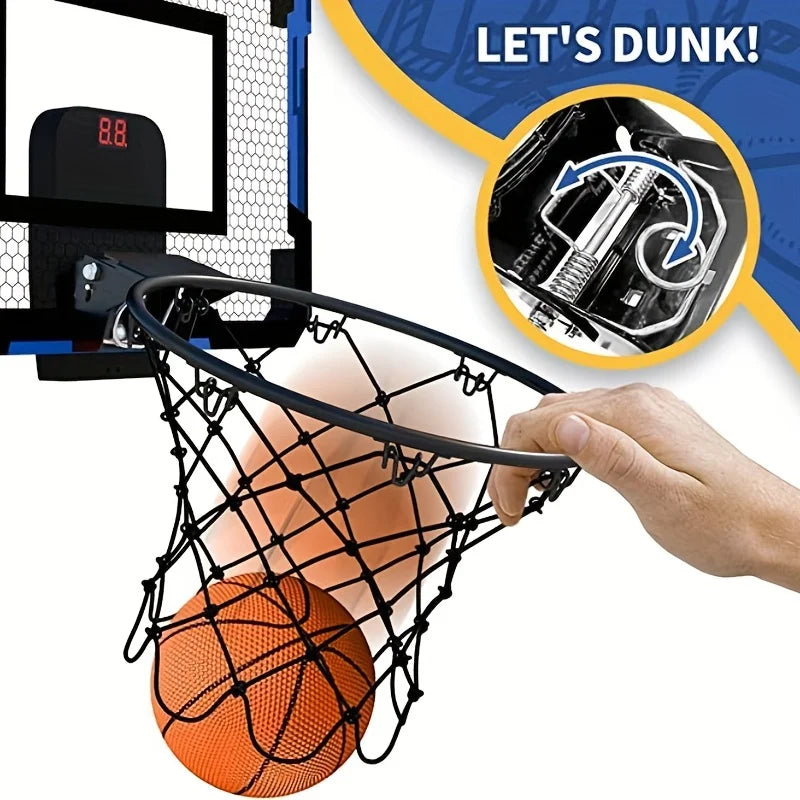 Mini Indoor Basketball Hoop – Over Door Set with Balls for Kids & Adults