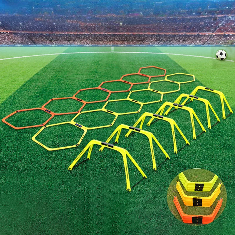 6pcs Agility Training Rings – Foldable Soccer Footwork & Hex Hurdles
