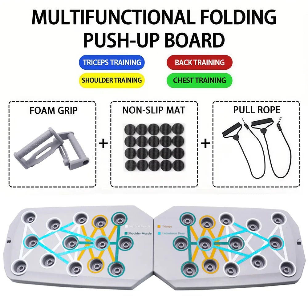 Portable Foldable Push-Up Board – Multifunctional Bar for Chest, Arms & Back