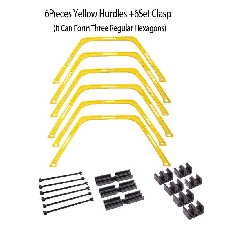 6pcs Agility Training Rings – Foldable Soccer Footwork & Hex Hurdles