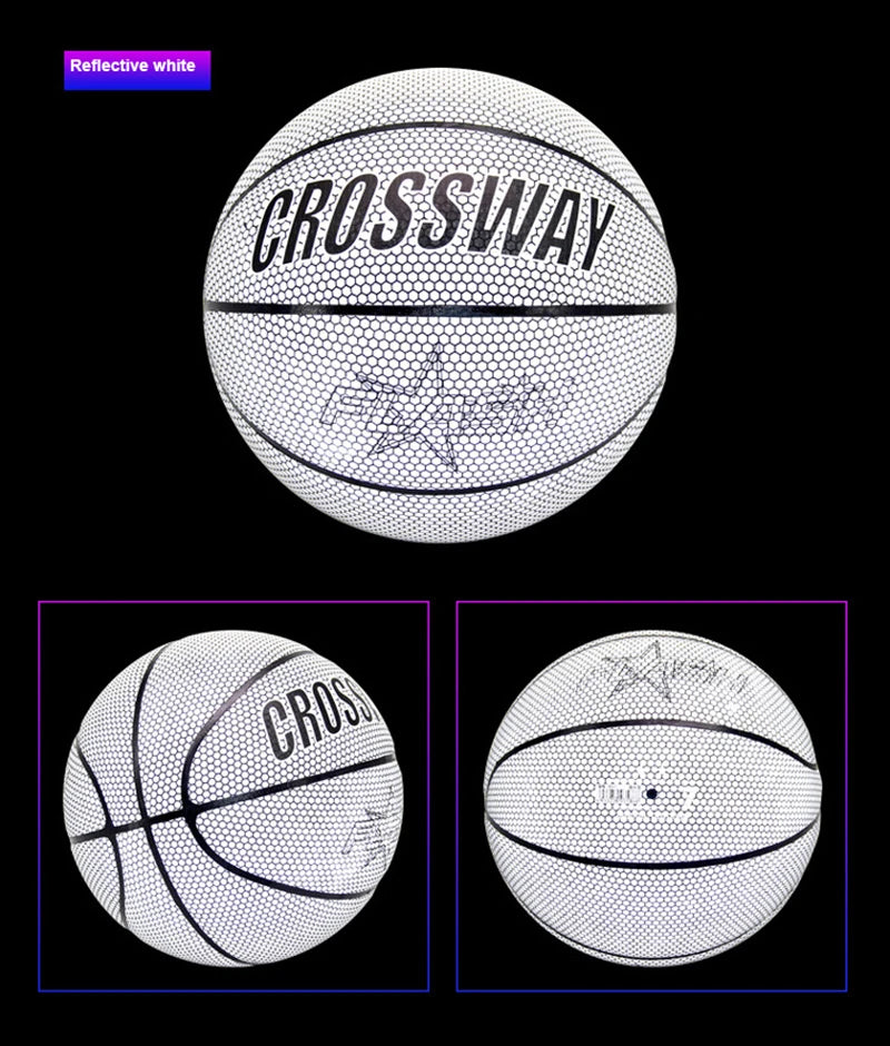 Holographic Glow Basketball – Wear-Resistant Night Light Ball with Bag