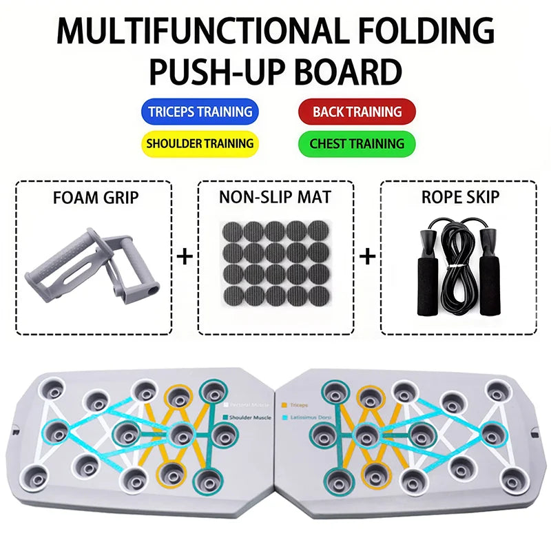Portable Foldable Push-Up Board – Multifunctional Bar for Chest, Arms & Back