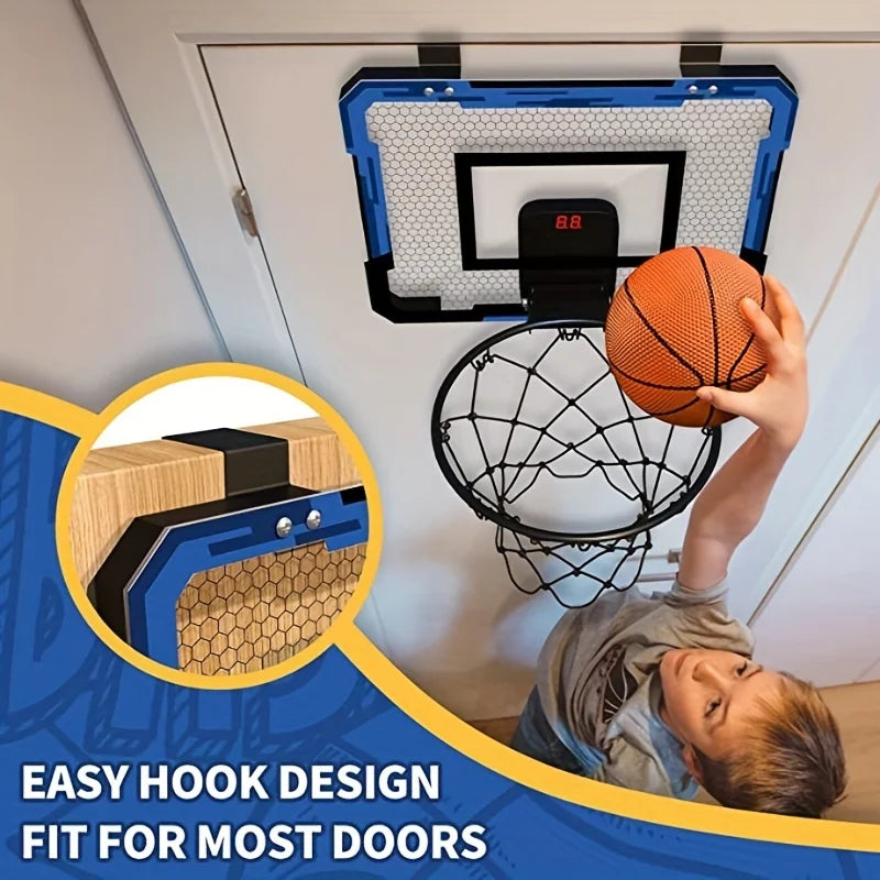 Mini Indoor Basketball Hoop – Over Door Set with Balls for Kids & Adults