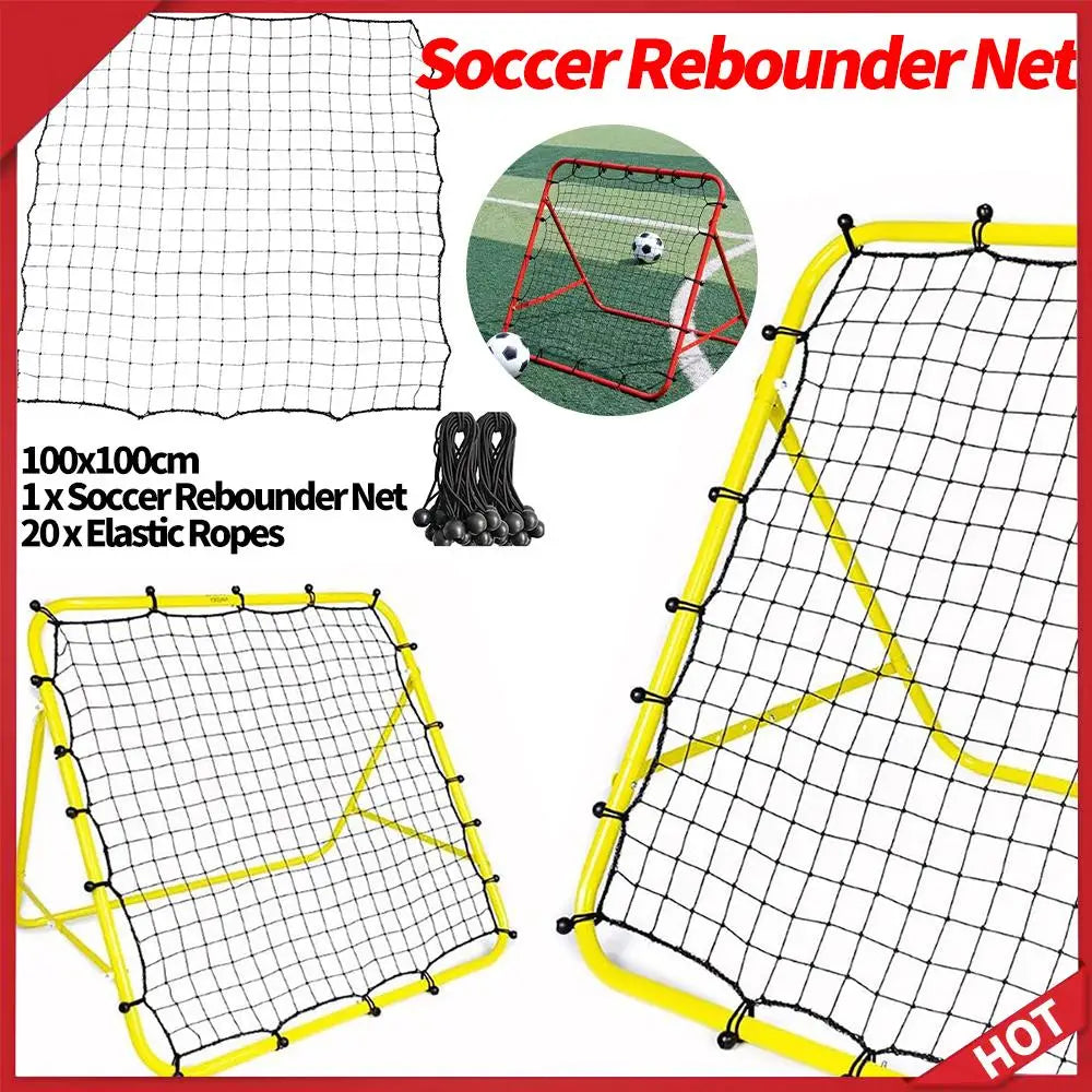 Soccer Rebounder Net – Bounce Back Training Net with 20 Elastic Ropes