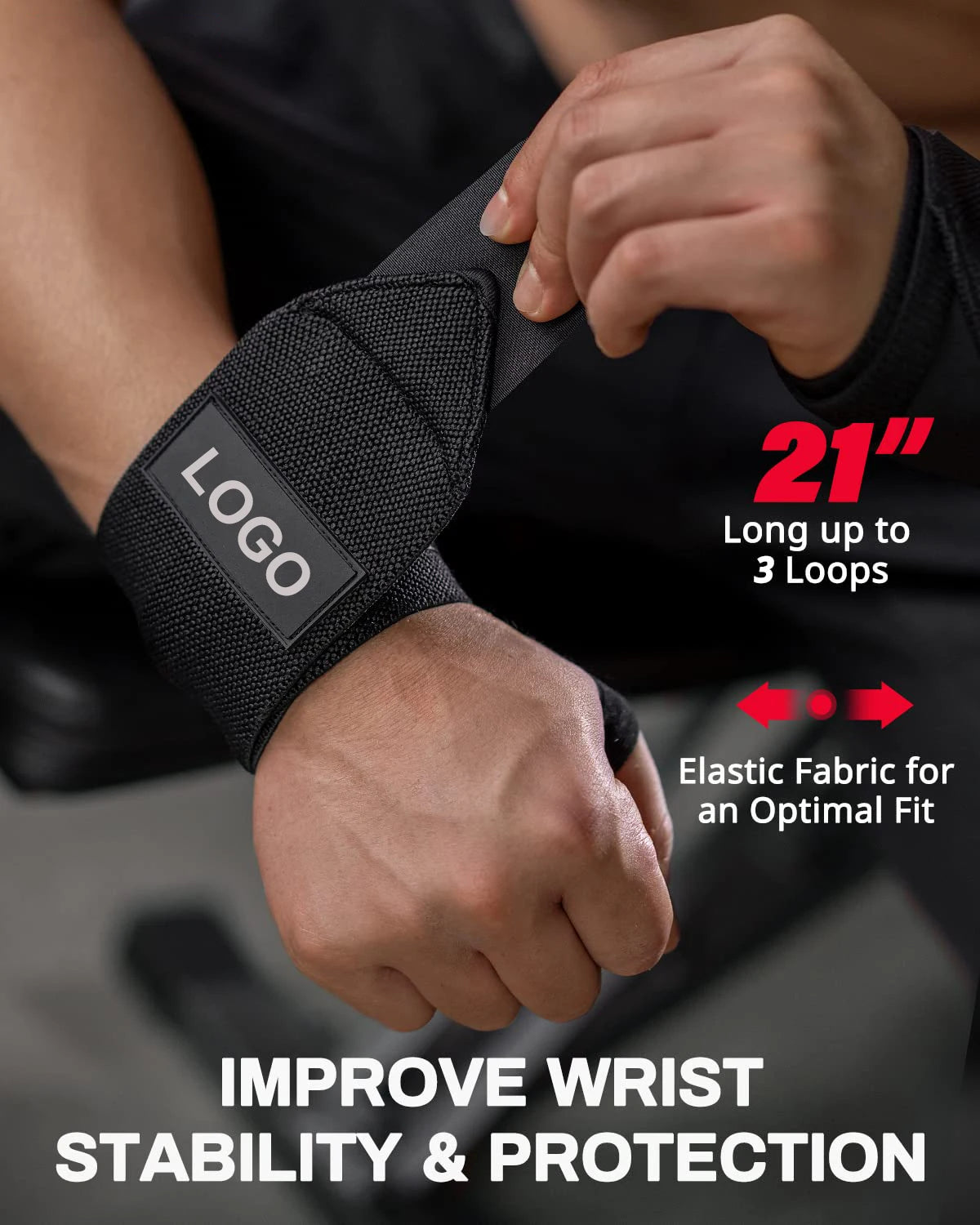 1 Pair Wrist Wraps – Extra Strength Support for Weightlifting & Gym