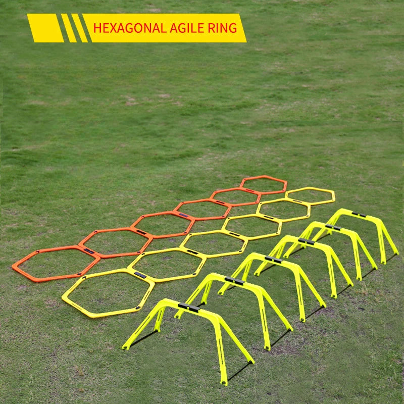 6pcs Agility Training Rings – Foldable Soccer Footwork & Hex Hurdles
