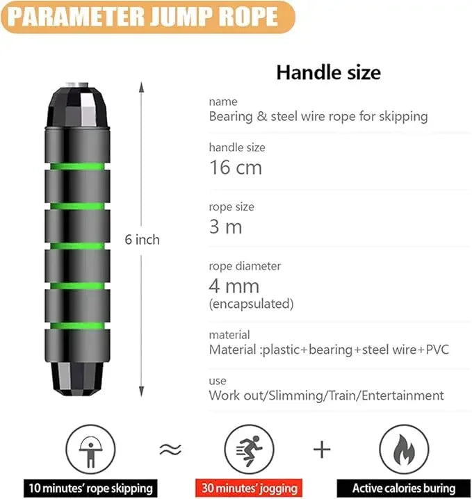 2.8/3m Jump Rope – Fast Steel Wire for Crossfit, Boxing & Fitness