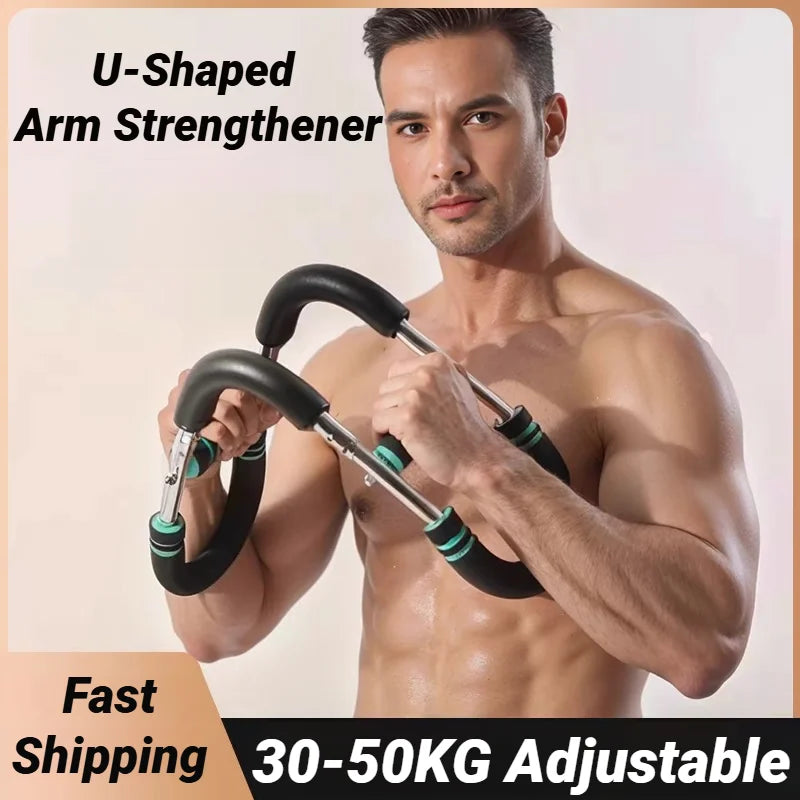Adjustable Arm Exerciser – U-Shaped Spring Bar for Chest & Triceps