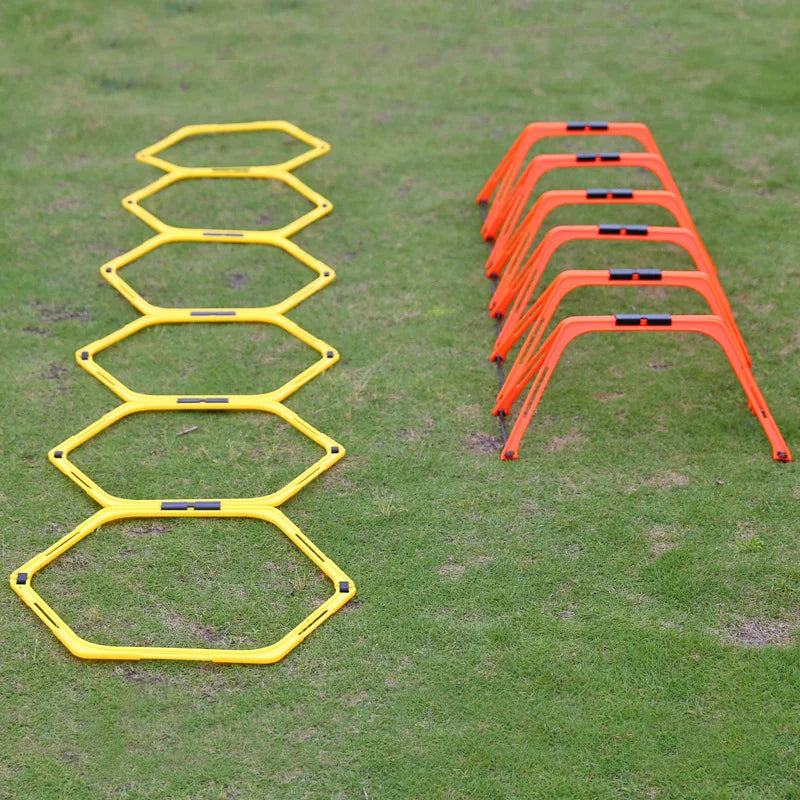 6pcs Agility Training Rings – Foldable Soccer Footwork & Hex Hurdles
