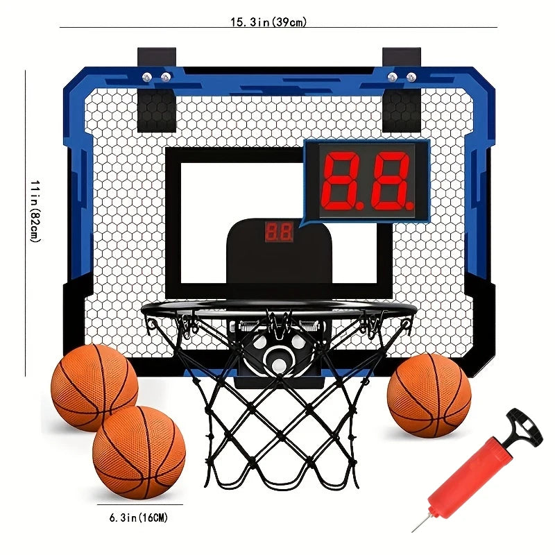 Mini Indoor Basketball Hoop – Over Door Set with Balls for Kids & Adults