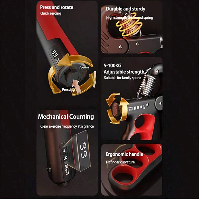 Adjustable Grip Strength Hand Expander – 5–150kg for Wrist & Muscle Training