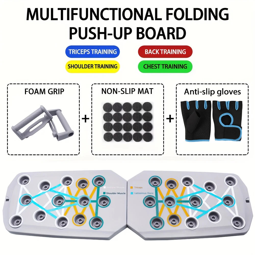 Portable Foldable Push-Up Board – Multifunctional Bar for Chest, Arms & Back
