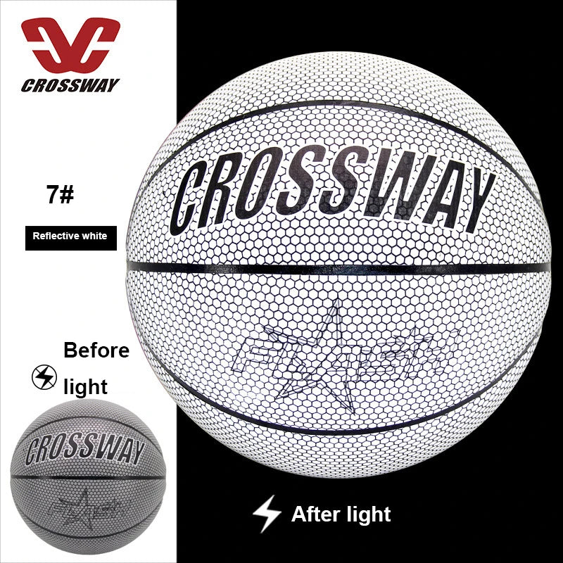 Holographic Glow Basketball – Wear-Resistant Night Light Ball with Bag