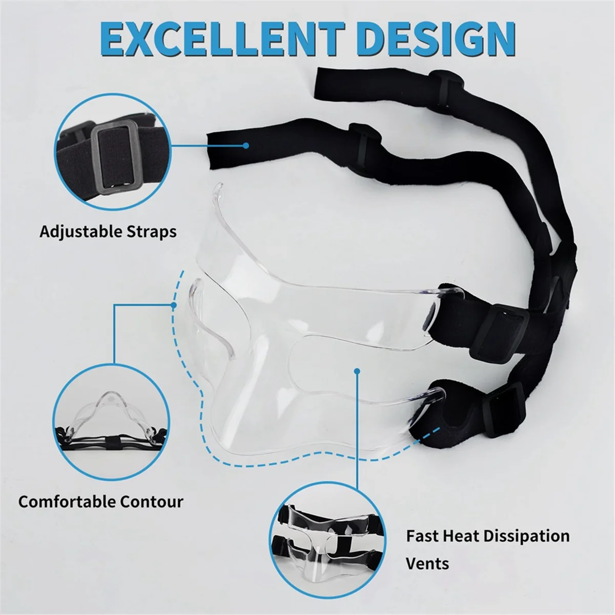 Adjustable Nose Guard – Padded Face Protector for Sports Training
